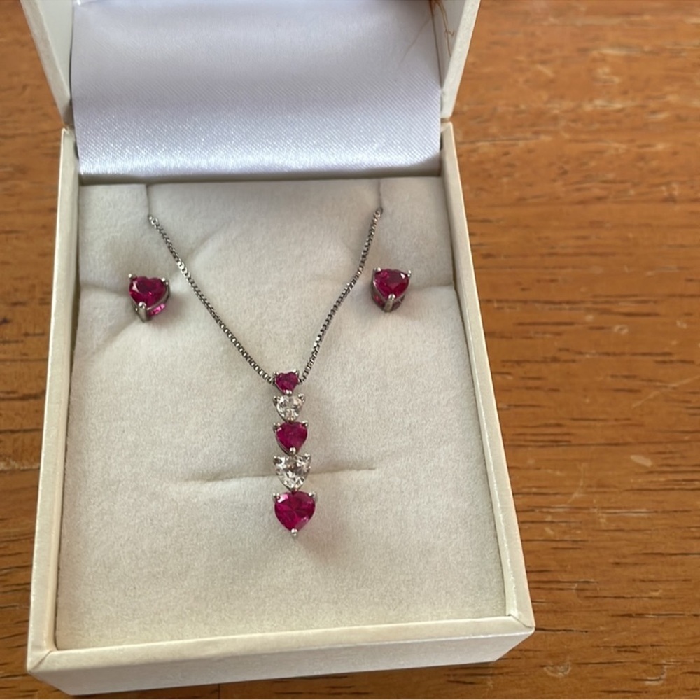 NWOT sterling silver ruby 2 piece set